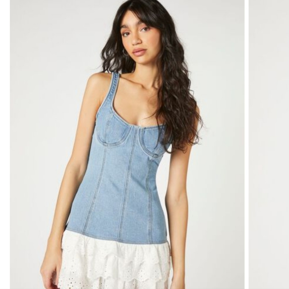 F21 Denim & Eyelet Dress 💙
